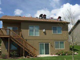  Our team working on a new roof!  